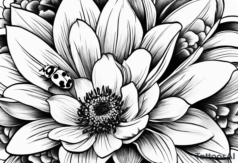 flower on ear with lady bugs on the flower tattoo idea flower on ear with lady bugs on the flower tattoo idea