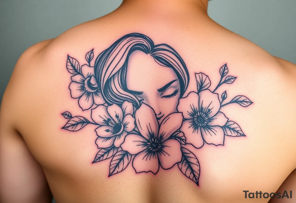 Lola with flowers and 01-10-2024 tattoo idea