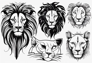 Lion with cat tattoo idea