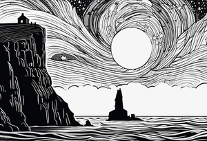 Starry night Cliffs of Moher tattoo idea
