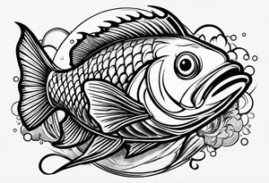 Fish with a race helmet tattoo idea