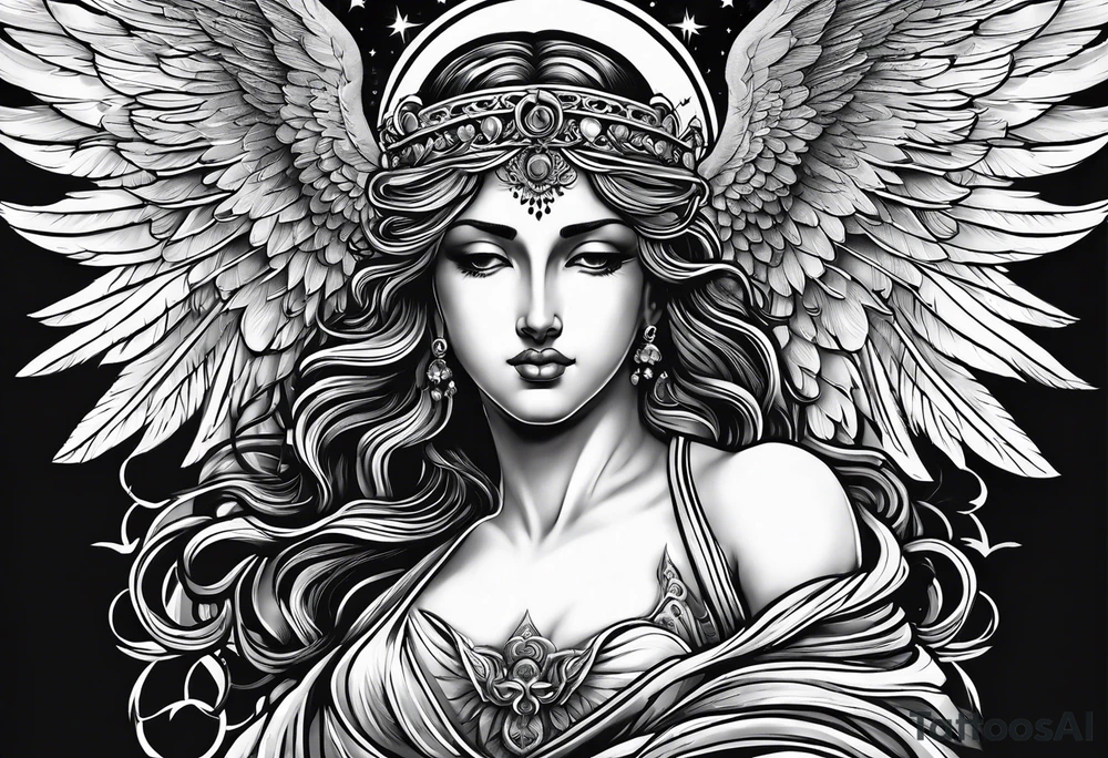 god with angel tattoo idea