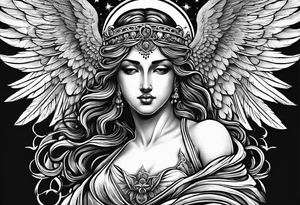 god with angel tattoo idea