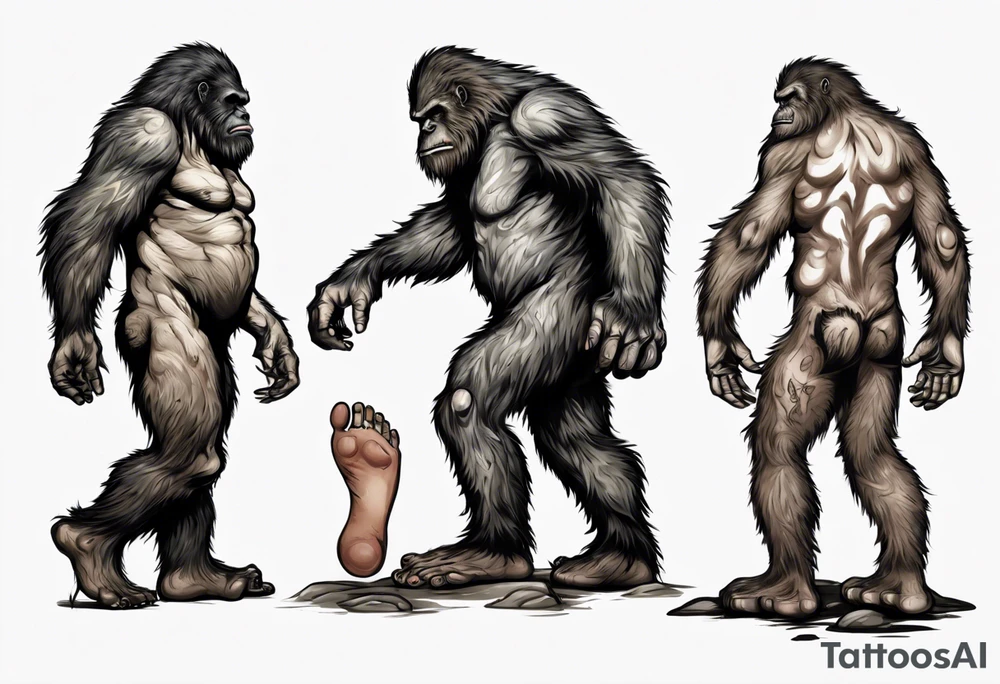 Big foot having an outer body experience tattoo idea
