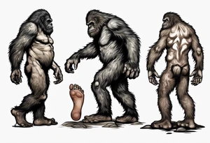 Big foot having an outer body experience tattoo idea