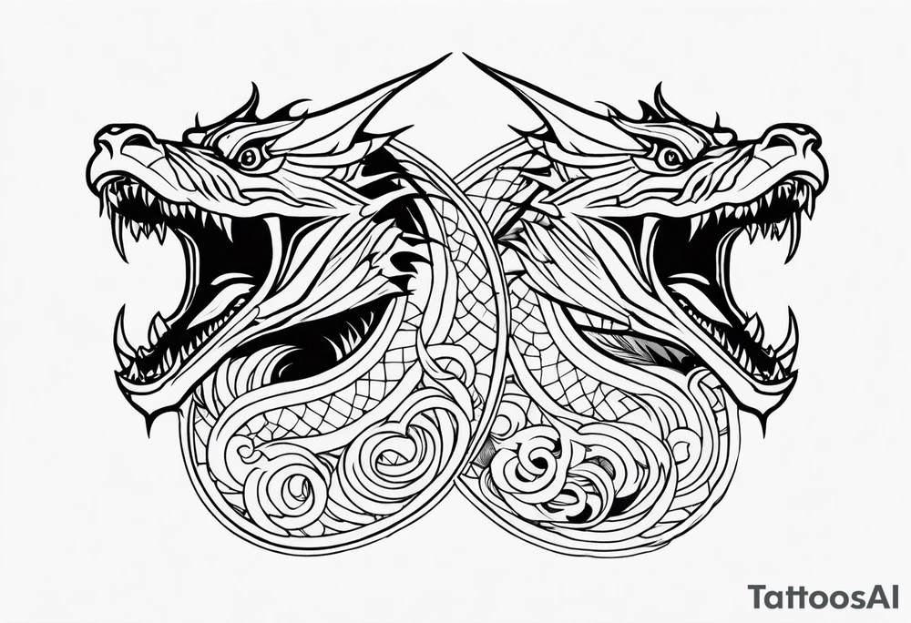 roaring dragons tattoo idea