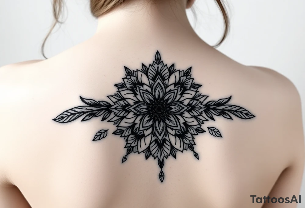 spiritual feathers ornamental mandala shaman tattoo idea