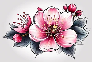 cherry blossom flower design tattoo idea