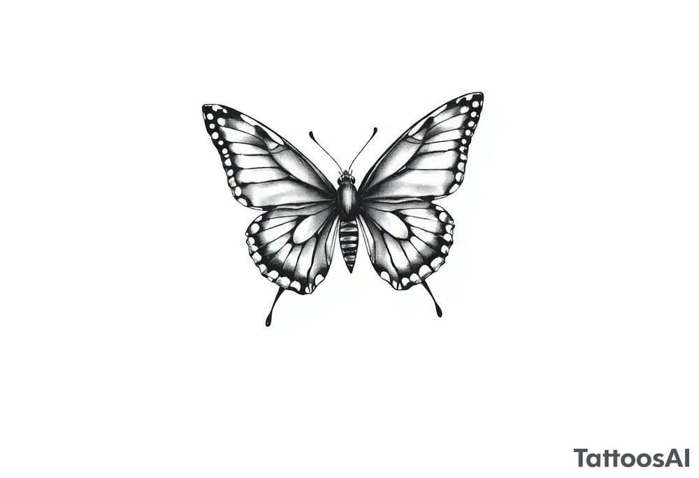 Butterfly tattoo on a neck tattoo idea