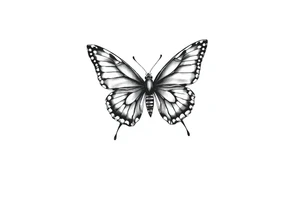 Butterfly tattoo on a neck tattoo idea