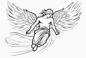 Male Angel falling out the sky tattoo idea
