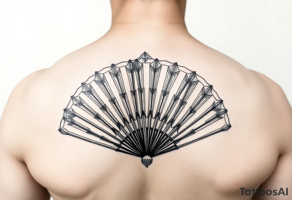 Fine line fan tattoo idea