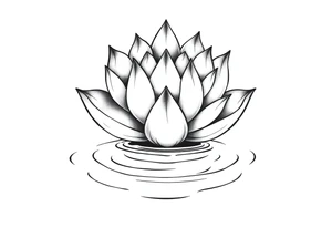 serene lotus flower emerging from sacred waters with ripples tattoo idea