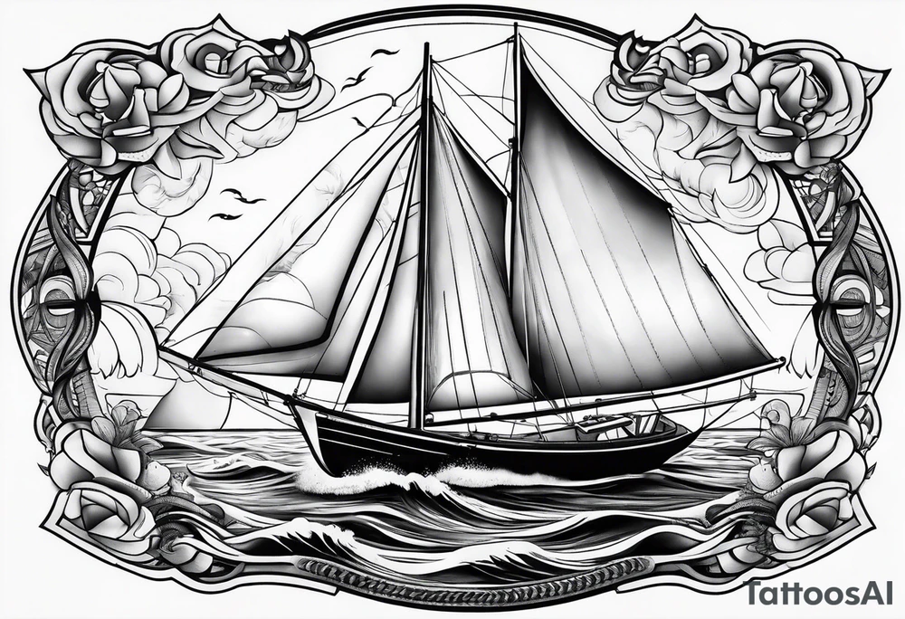 Cal 40 sailboat tattoo idea