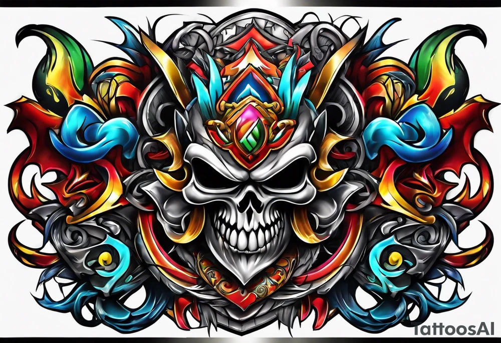 Graffiti art of the name Evil Jaga tattoo idea