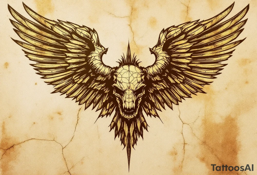 Vintage 30.04.1965 etched in bold brown ink with faded gold cracks for an aged effect. tattoo idea