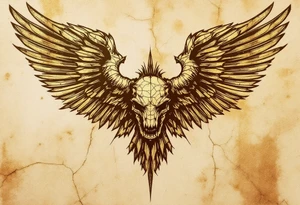 Vintage 30.04.1965 etched in bold brown ink with faded gold cracks for an aged effect. tattoo idea