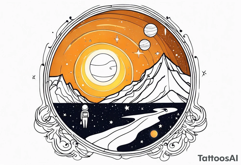 Man,solar, planet space tattoo idea
