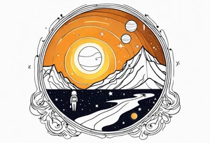 Man,solar, planet space tattoo idea