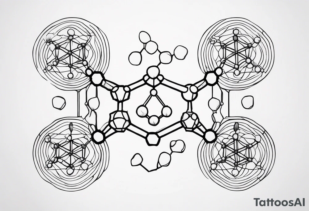 psilocybin and serotonin chemical structure tattoo idea