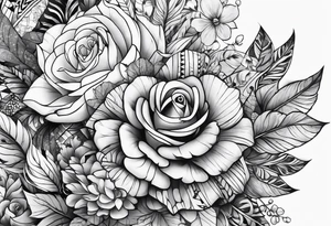 Patchwork sleeve tattoo idea