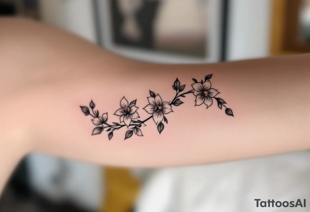 more so rare flowrs in a vine wrapped around my arm tattoo idea