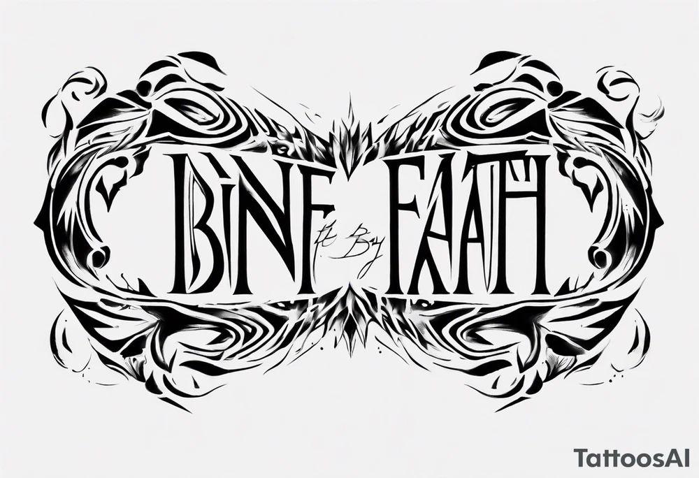 Horizontal inner bicep tattoo. “walk by faith, not by sight” modern tattoo tattoo idea