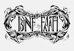 Horizontal inner bicep tattoo. “walk by faith, not by sight” modern tattoo tattoo idea