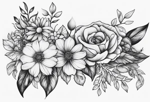Floral with flowers arm sleeve tattoo idea