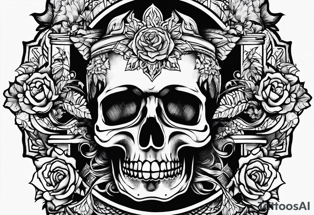 Fine line postage stamp tattoo idea