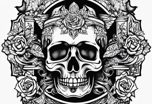 Fine line postage stamp tattoo idea