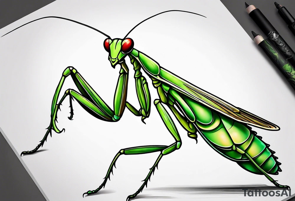Praying mantis dancing tattoo idea