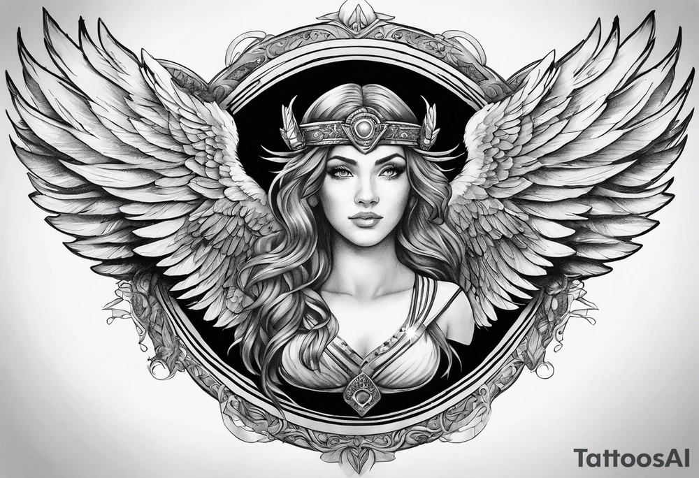 a halo over wings tattoo idea