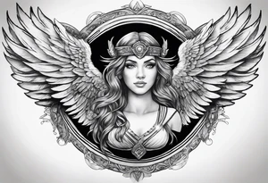 a halo over wings tattoo idea