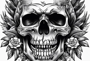 skull with 3 bullets in head tattoo idea