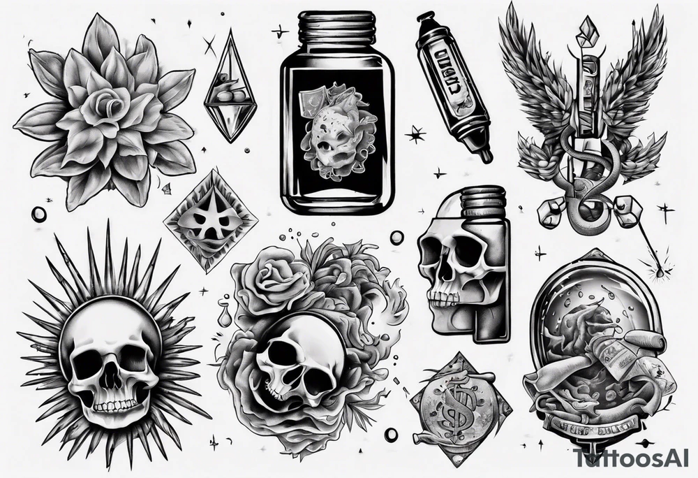 drugs and money tattoo idea