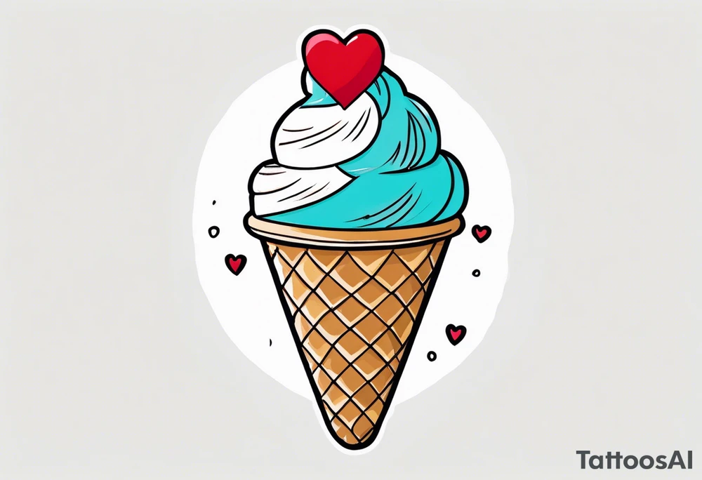 ice cream cone with small heart on it somewhere. tattoo idea