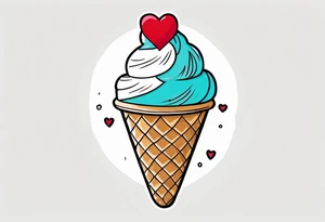 ice cream cone with small heart on it somewhere. tattoo idea