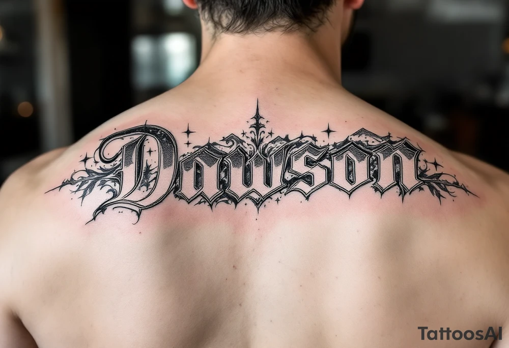 Dawson and Dakota names built into a sleeve tattoo idea
