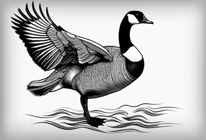 canadian goose in fighting mode tattoo idea