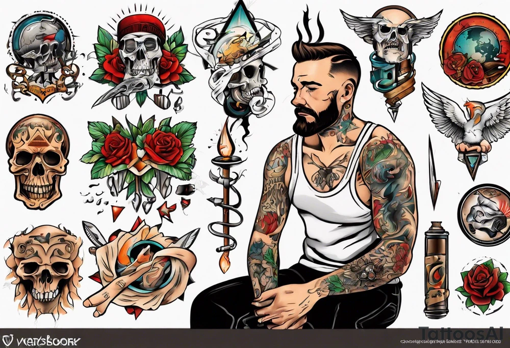 man getting tattoo tattoo idea