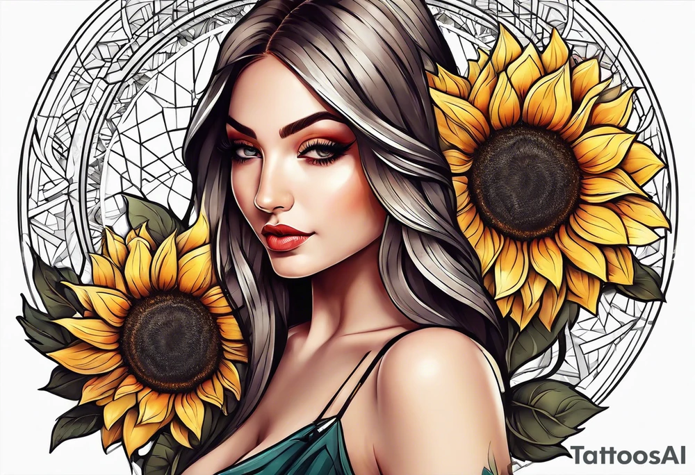 a sunflower tattoo idea