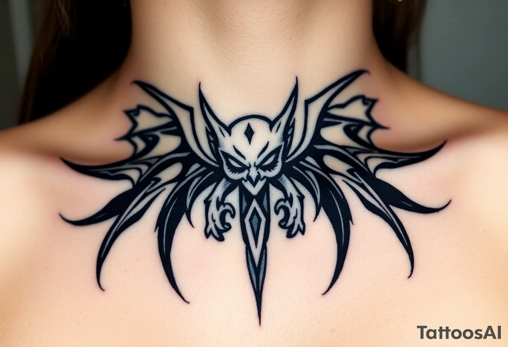 Tiny goblin with wings tattoo idea
