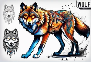 Hybrid between wolf and fox tattoo idea