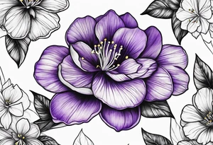 Violet flowers tattoo idea