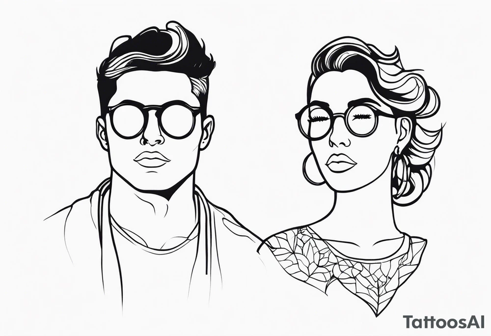 Male and female matching 2 separate tattoos . Water related. tattoo idea