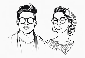 Male and female matching 2 separate tattoos . Water related. tattoo idea