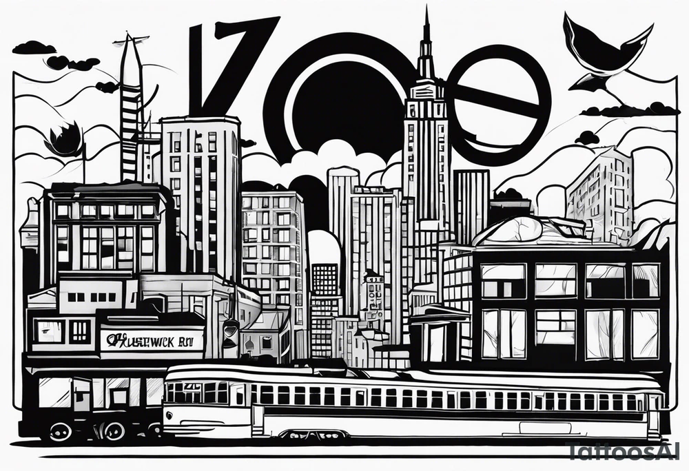 A banner that reads AO..BUSHWICK .HAH tattoo idea