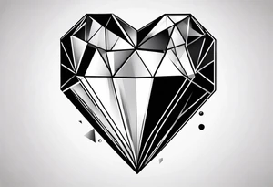 heart diamond black hexagon tattoo idea