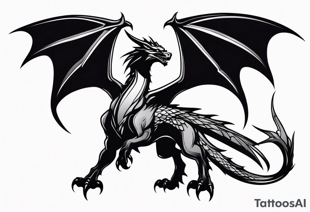 Wyvern silhouette simple tattoo idea